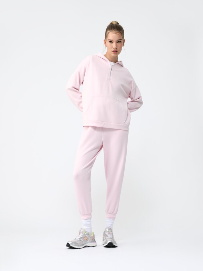 Moletom com capuz de toque macio - Rosa