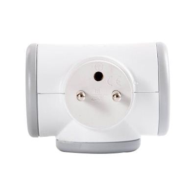 WATT & CO - Multiprise triplite rotative - blanc/gris