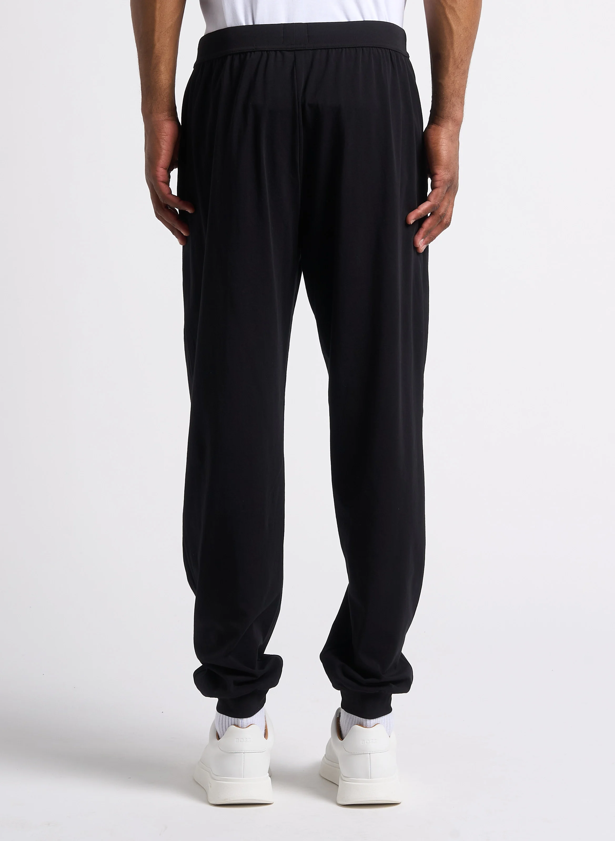 Jogging droit en coton | Noir
