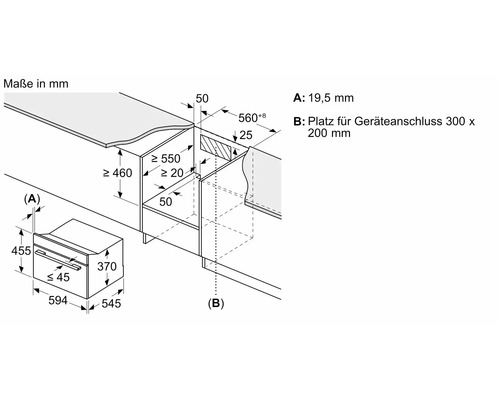 Inbouwmagnetron Bosch CEG732XB1 BxHxD 59,4 x 45,5 x 56,4 mm