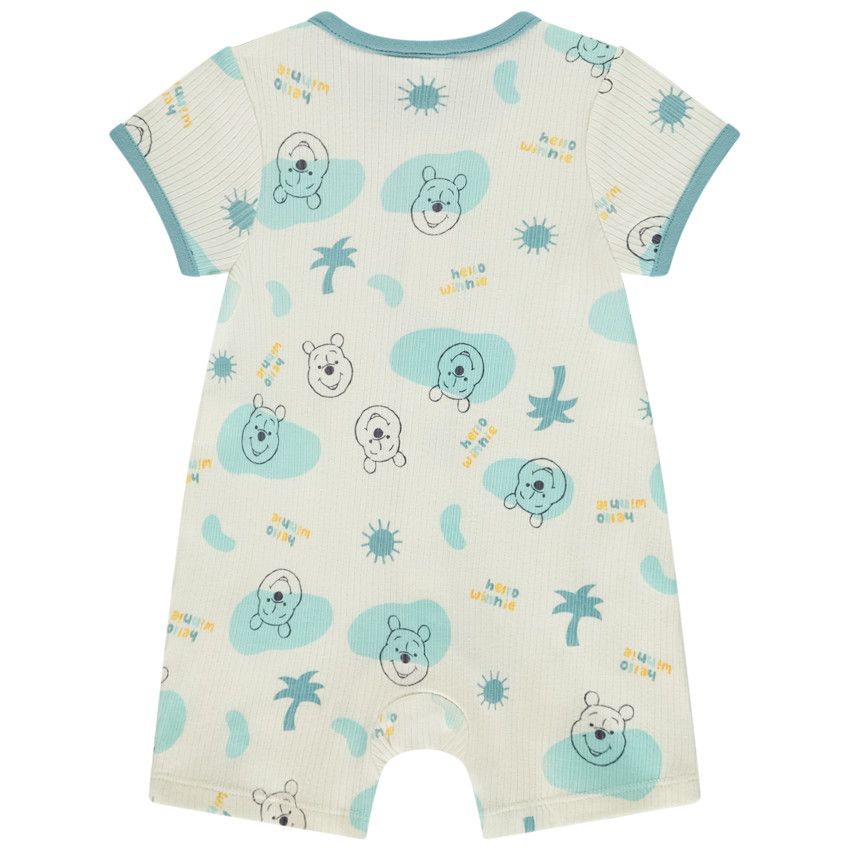 Combishort côtelée imprimé Winnie Disney pour bébé garçon - Ecru