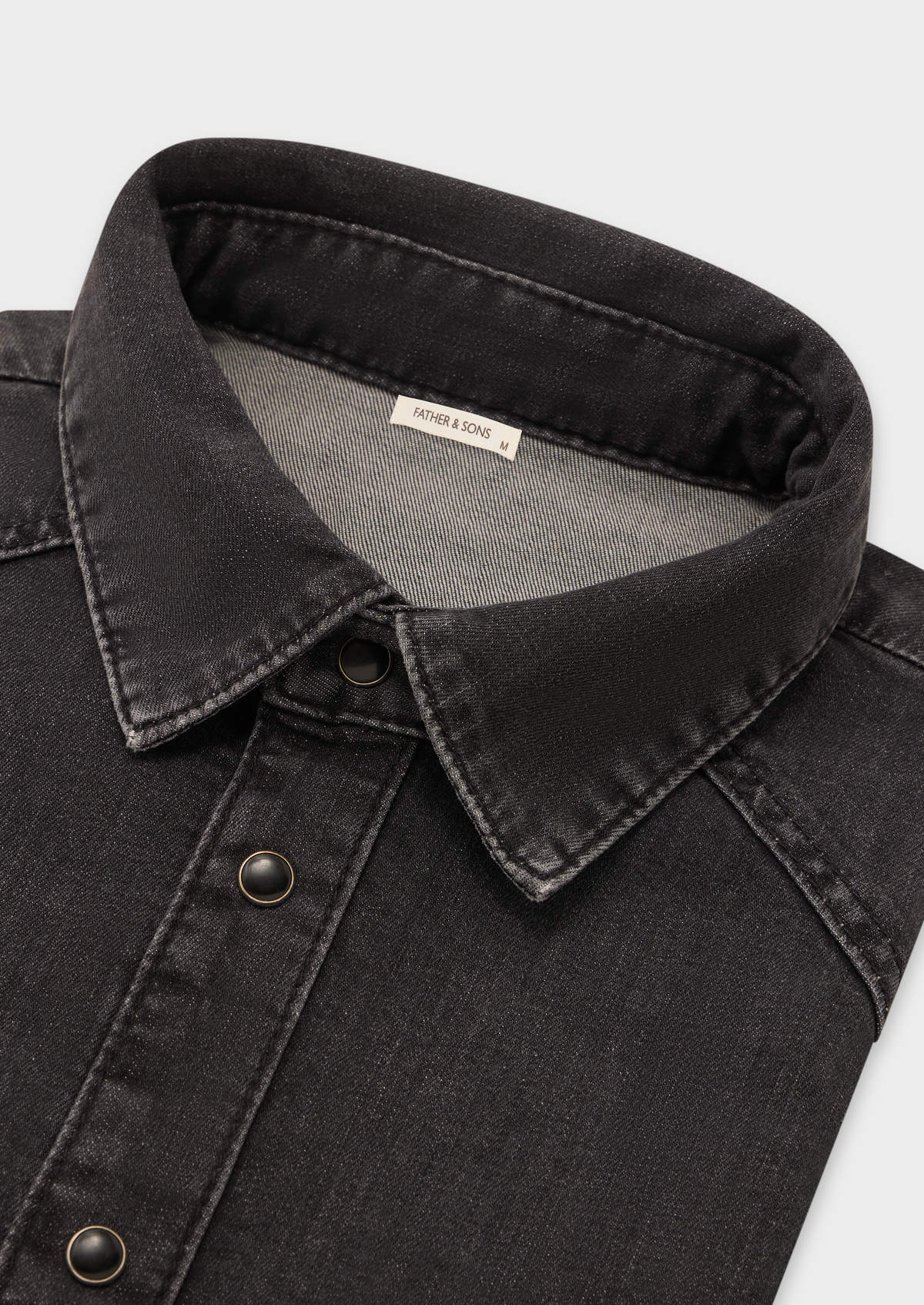 Chemise sport Slim en coton denim uni noir