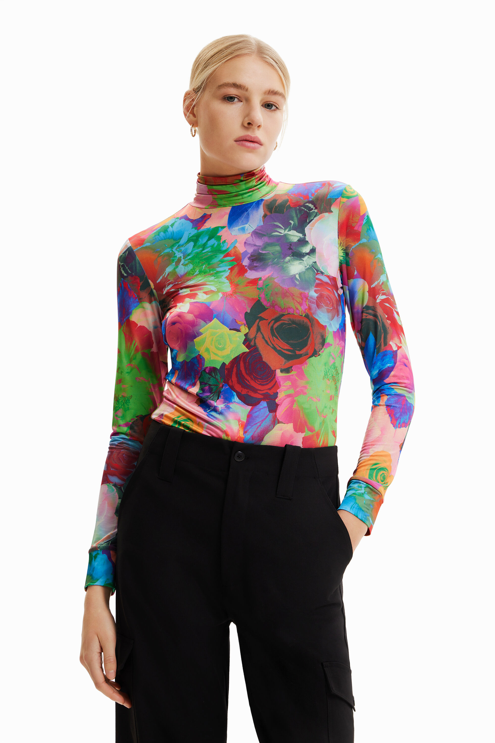 T-shirt slim fleurs