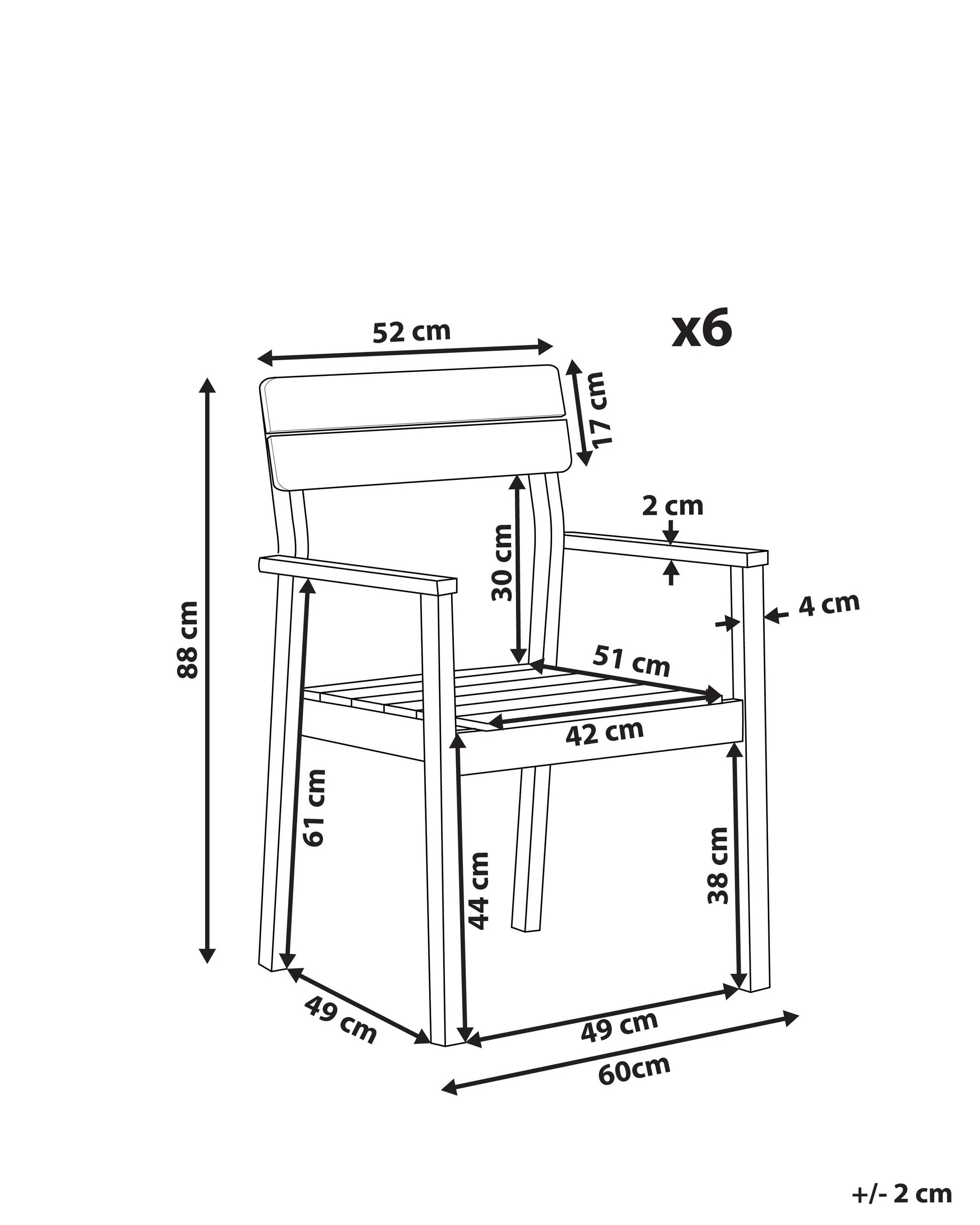 Set van 6 tuinstoelen FORNELLI Acaciahout Bruin