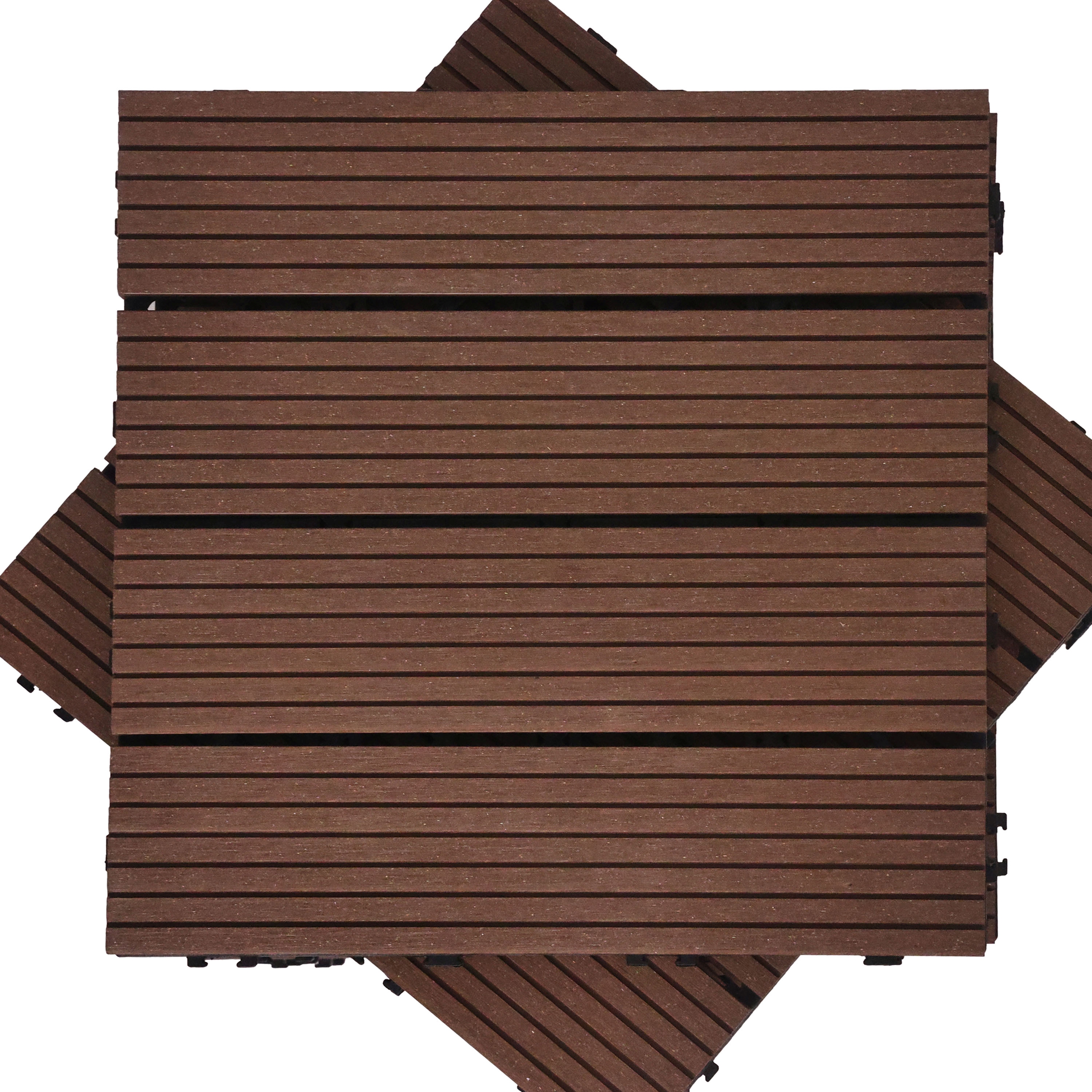 Bodenplatte PALMER 11er Set 30 x 30 cm braun
