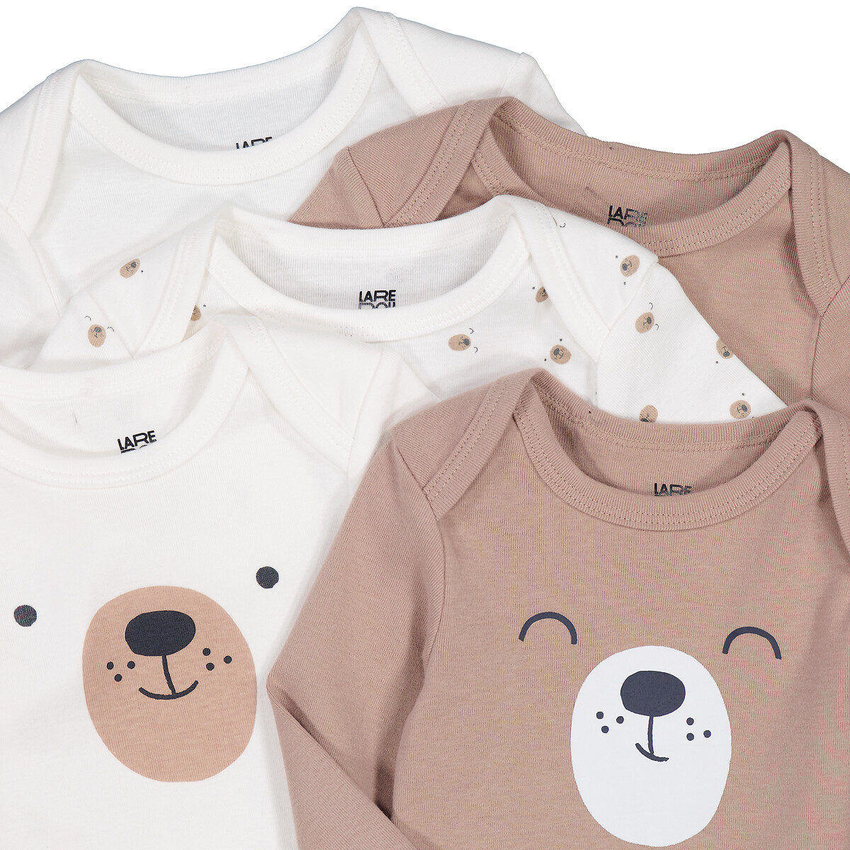 COLEÇÃO LA REDOUTE<br>Conjunto de 5 bodies de manga comprida