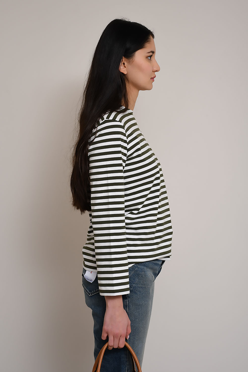 Boatneck cotton longsleeve t-shirt
