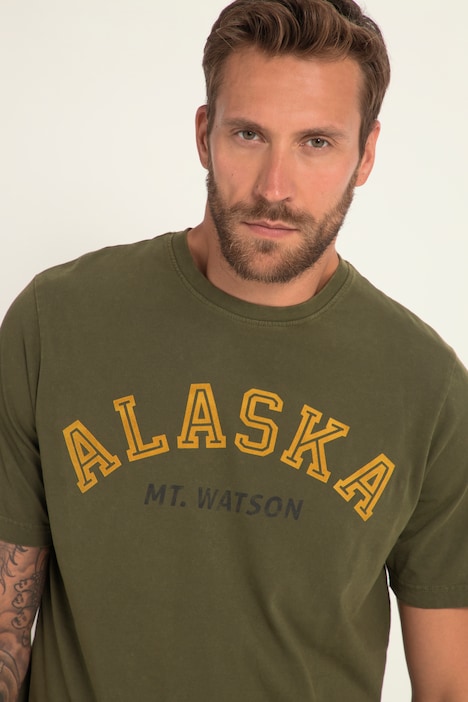 T-Shirt, Halbarm, Vintage Look, Alaska Print, Rundhals, bis 8 XL