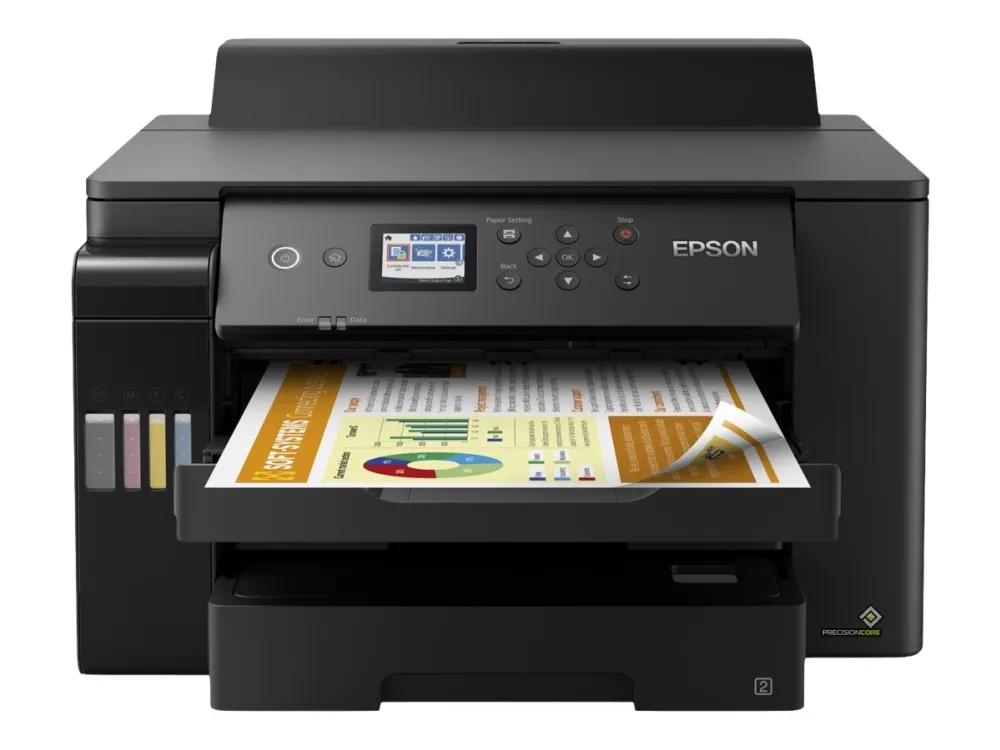 Epson EcoTank L11160 - Printer - farve - Duplex - blækprinter - A3 - 4800 x 1200 dpi - op til 25 spm (mono) / op til 25 spm (farve) - kapacitet: 550 ark - USB, LAN, Wi-Fi - sort