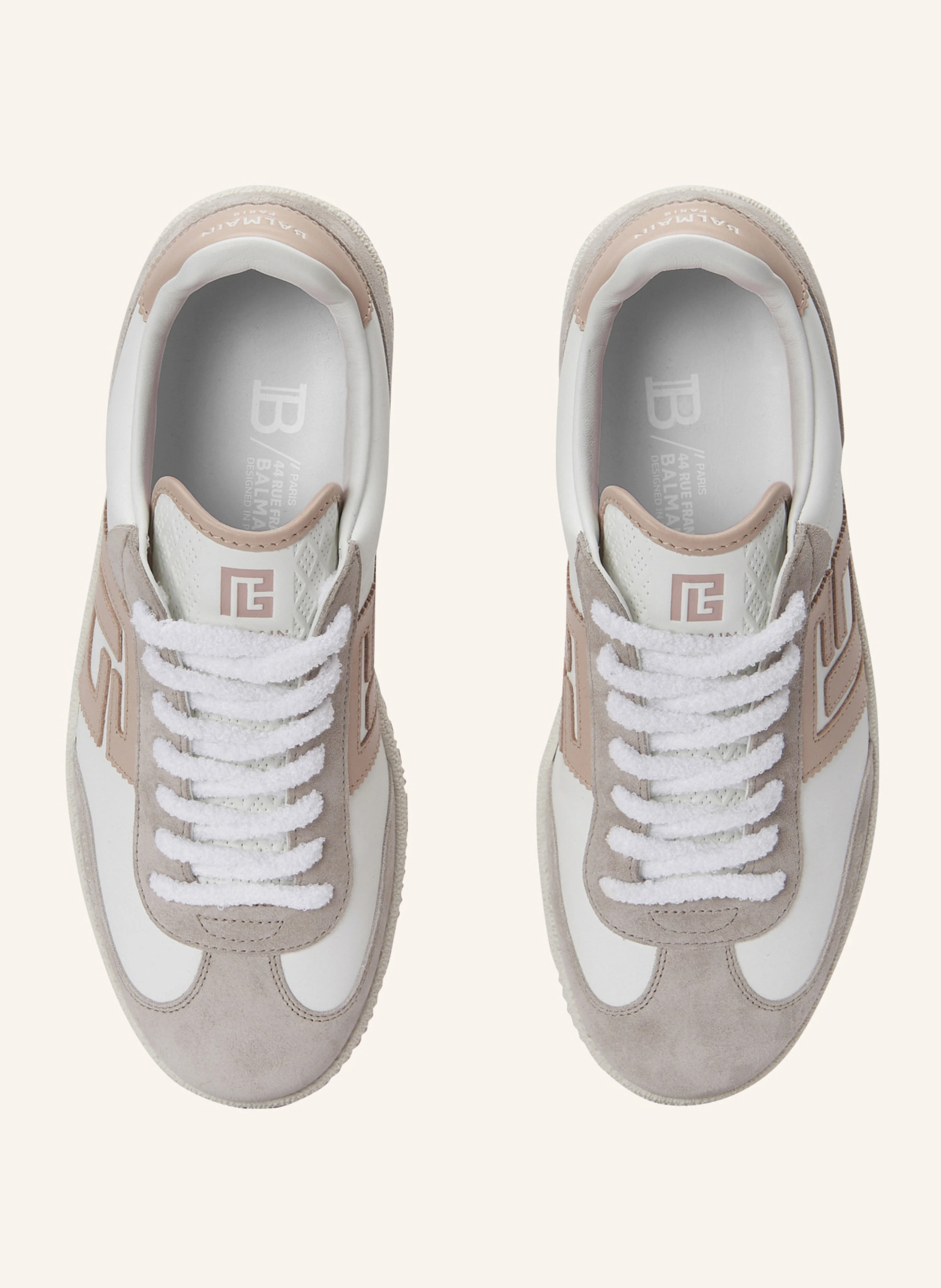 BALMAIN Sneakers Balmain Swan aus Kalbsleder und Wildleder
