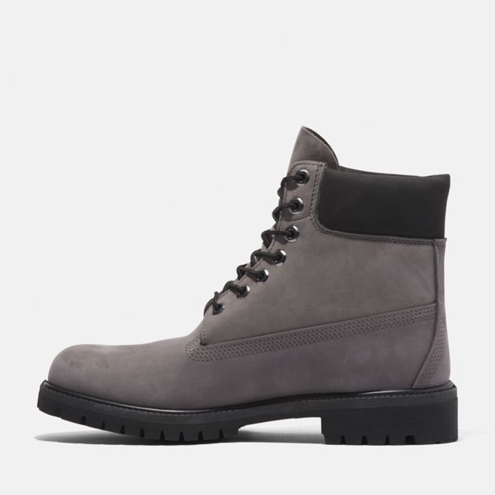 Bota Timberland Premium de 6 polegadas para homem, na cor cinza.