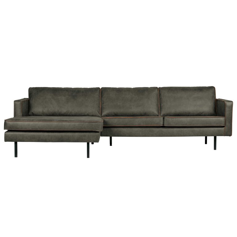 WOOOD Rodeo 3-zits bank met chaise longue links army