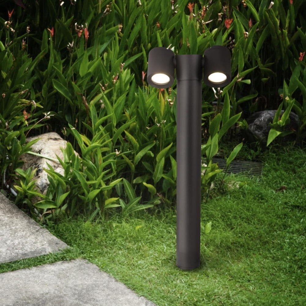 Wall Street tuinpadverlichting in zwart GU10 2-lichts IP54
