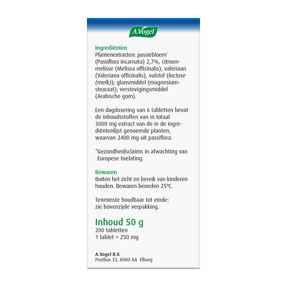 A.Vogel Passiflora Rustgevend 200 tabletten