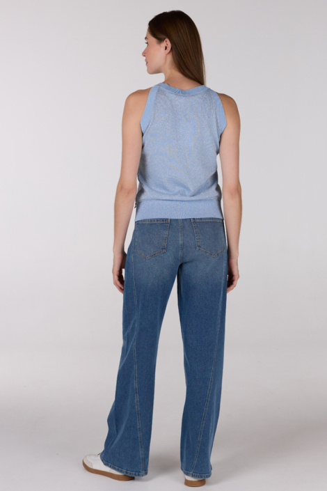 Juffrouw Jansen blauwe dames top