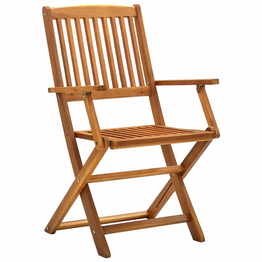 Chaises pliables d'extérieur 4 pcs bois d'acacia solide