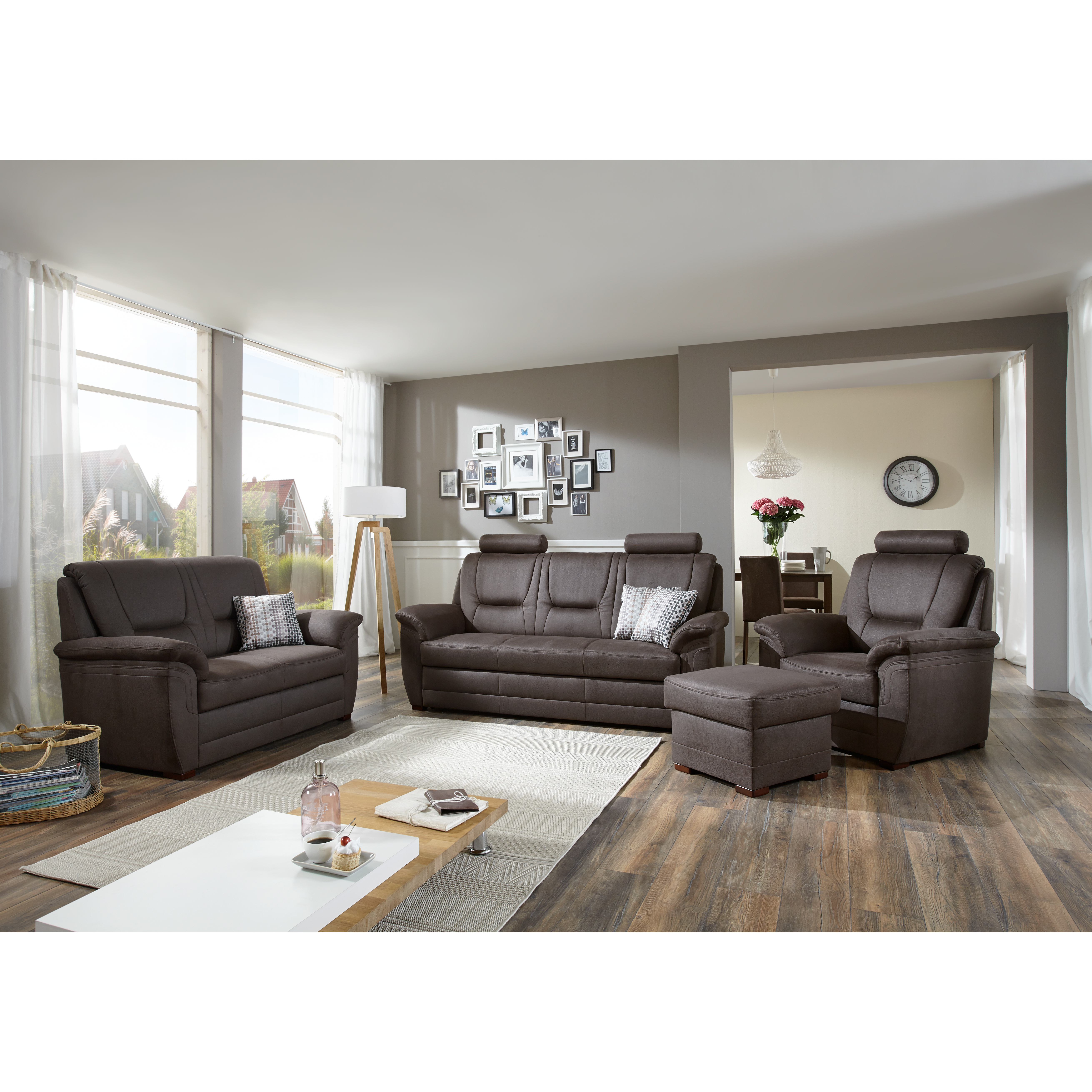 2-Sitzer Sofa - braun - mit Staukasten - Bonellfederkern