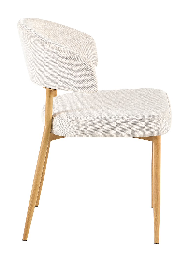 Camaro spisestol Tekstil Brego lys beige 22, Eikefargede stålben