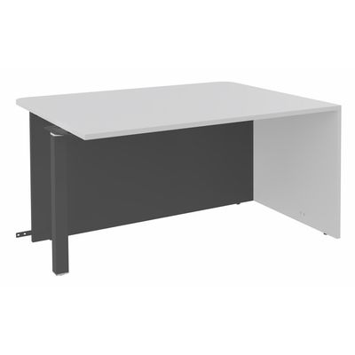 Banque d'accueil Module d'extrémité PMR OLA - L100 x H72,5 x P115 cm - structure carbone, plateau blanc perle