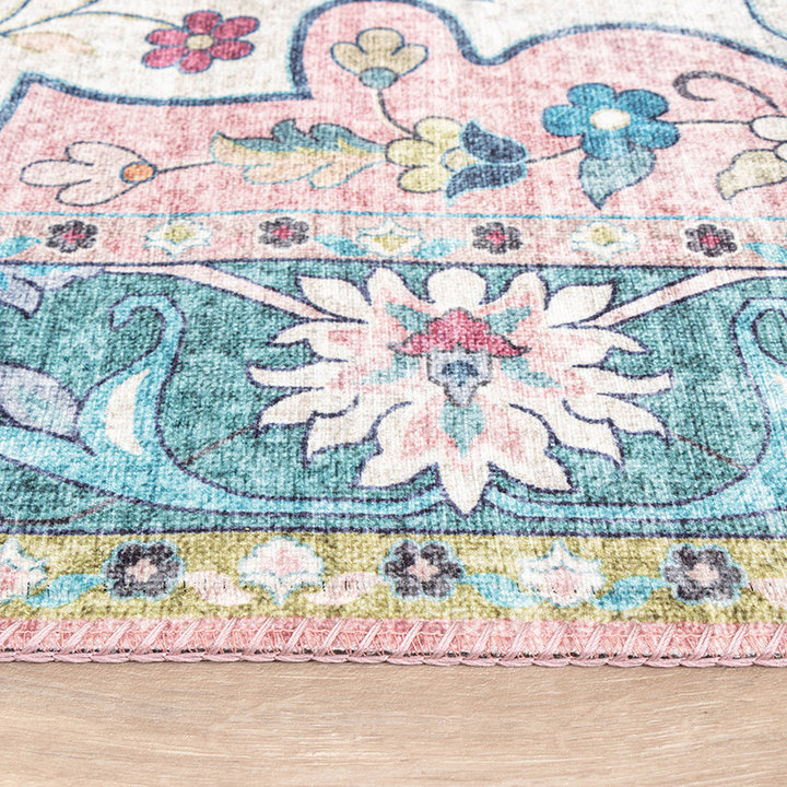 Vintage vloerkleed - Lily Oriental Blauw/Roze | Fleurig