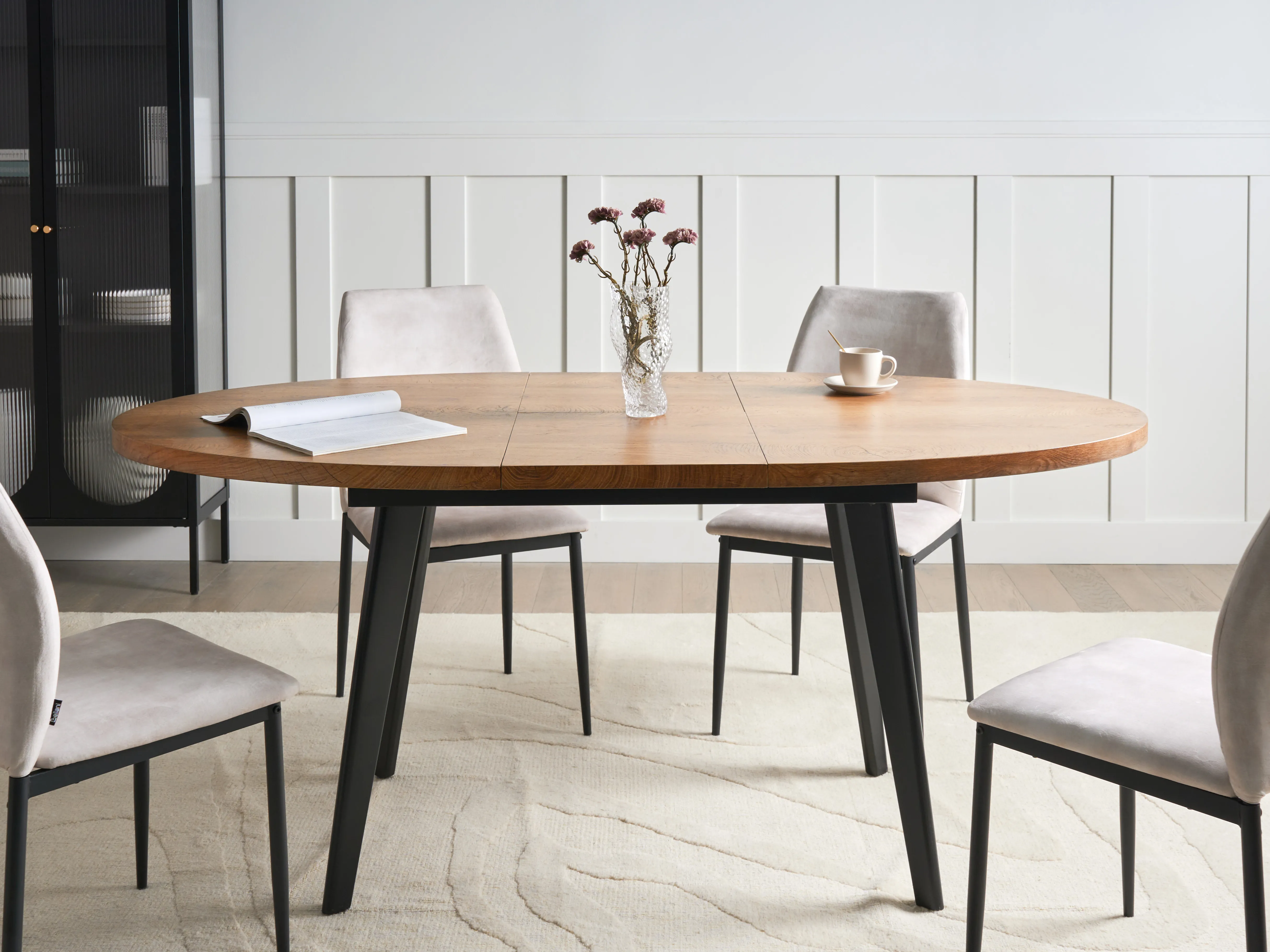 Eettafel uitschuifbaar DUTTON Bruin 90 cm 140/180 cm
