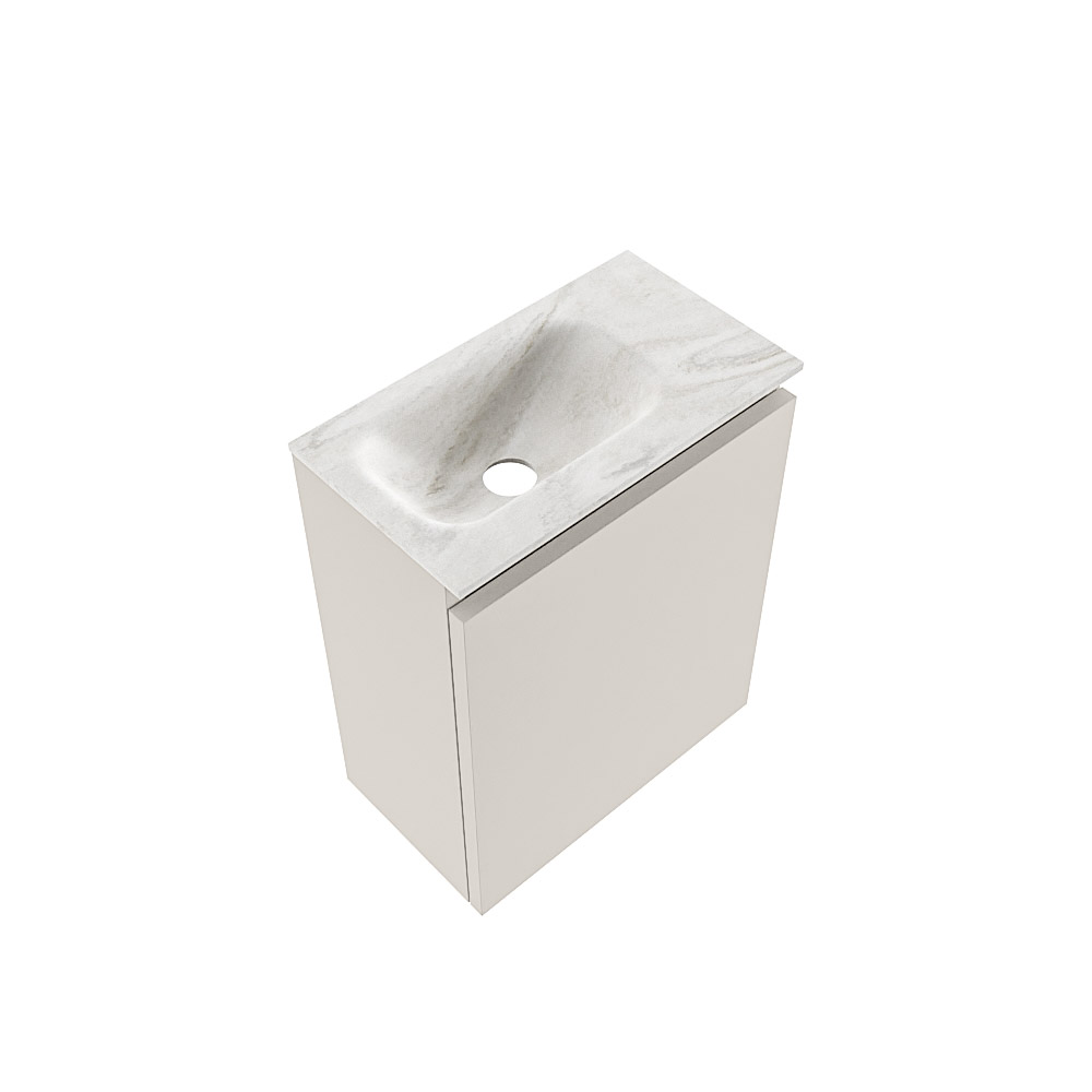 Mondiaz Ture DLux toiletmeubel 40cm linen met wastafel ostra links zonder kraangat
