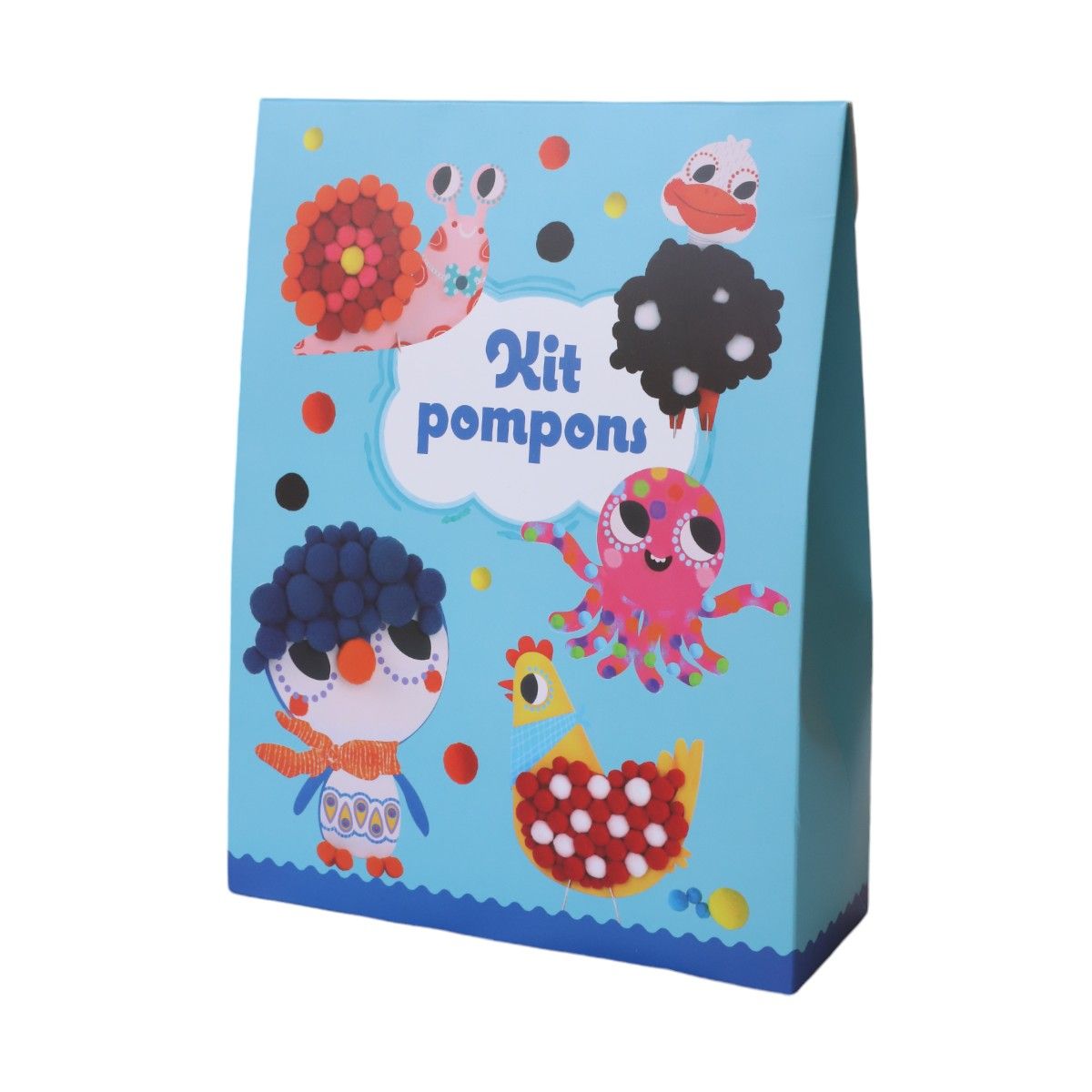 Kit pompons à coller animaux Mercredi et Patati