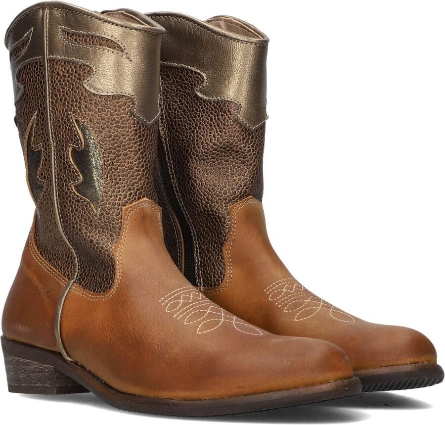 VINGINO Vera Xhi leren cowboylaarzen cognac Bruin Meisjes Leer Meerkleurig 28