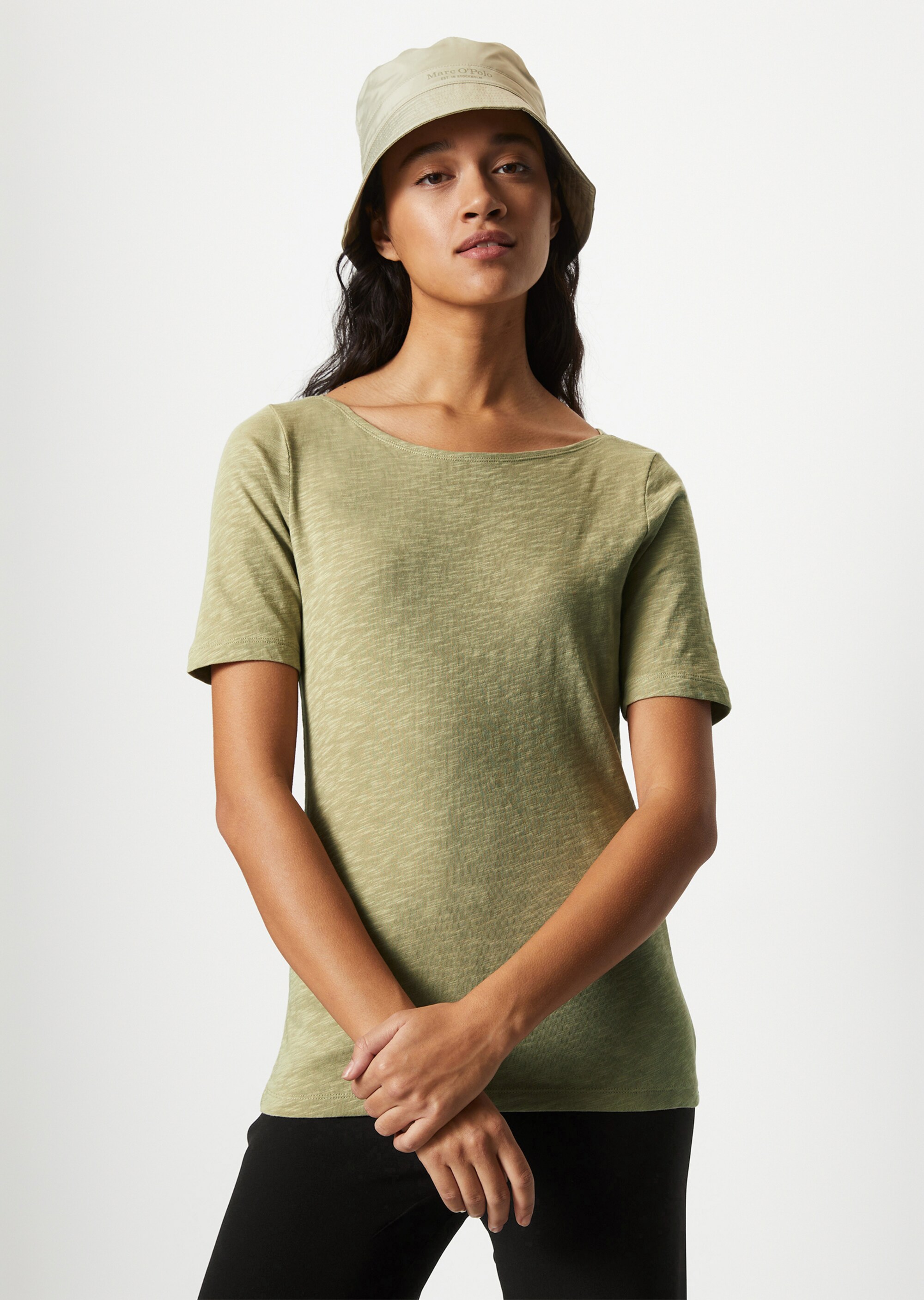 U-Boot-T-Shirt regularaus softem Slub-Jersey