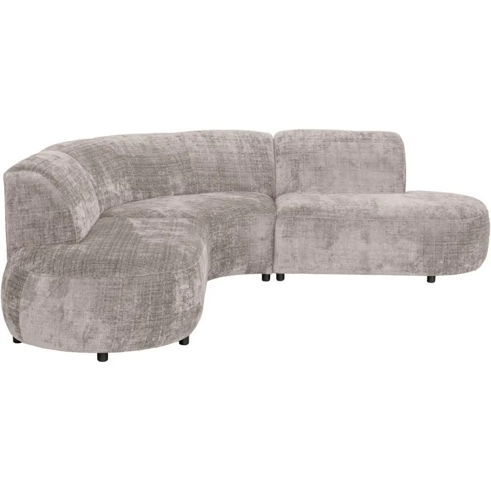 Hoekbank Luna rond - stof Cremona - beige