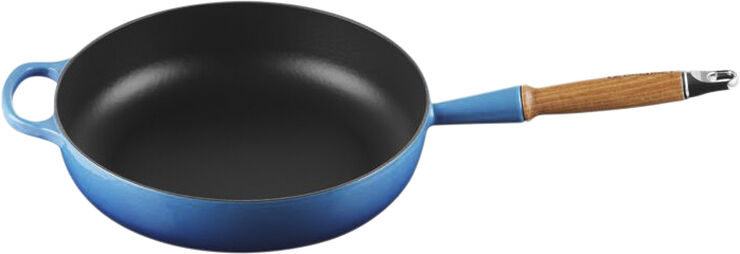 Le Creuset Stegepande m/træht 28cm Azure Blue Azure blue