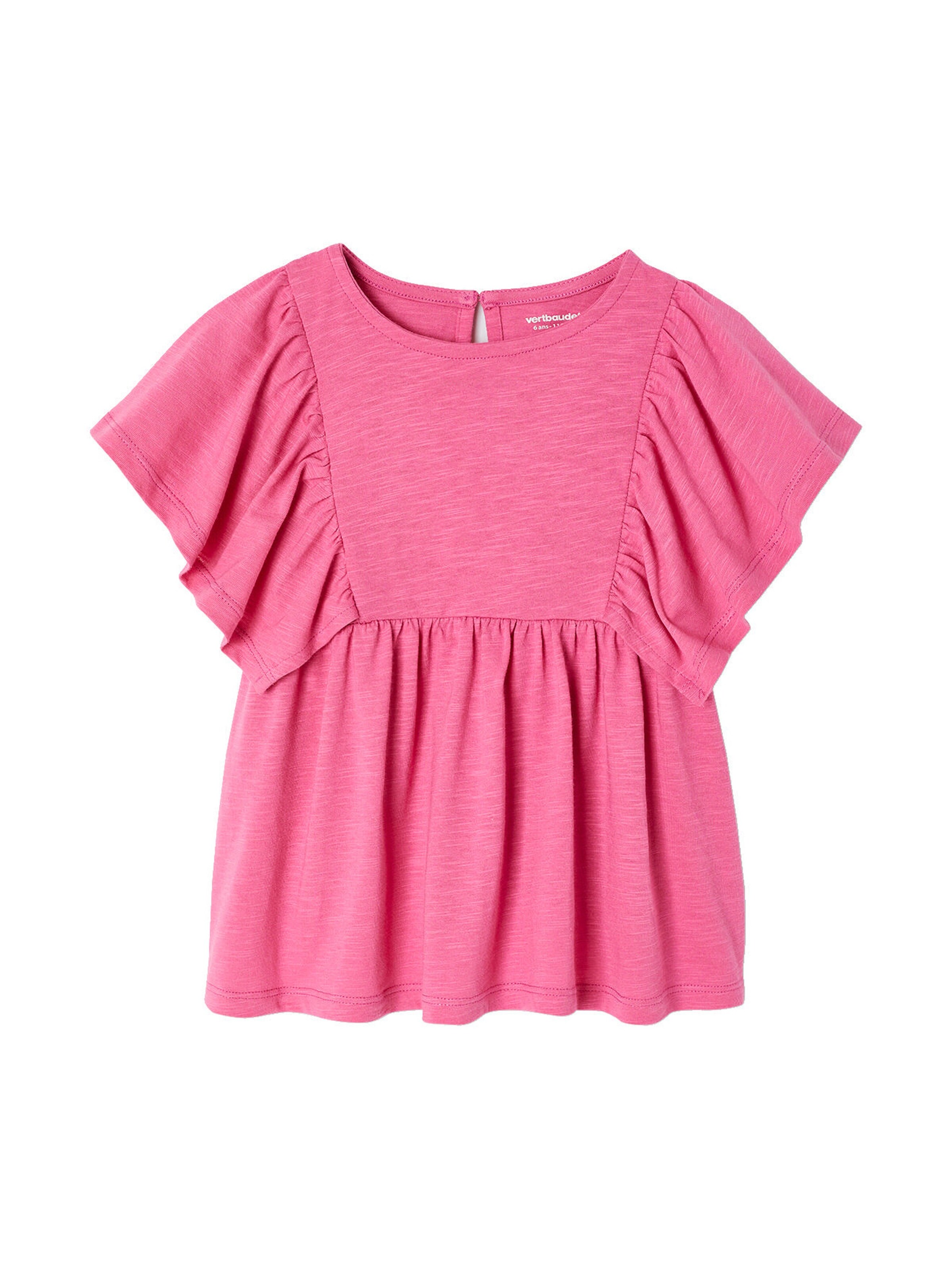 Vertbaudet Mädchen Blusenshirt mit Recycling-Polyester pfingstrose