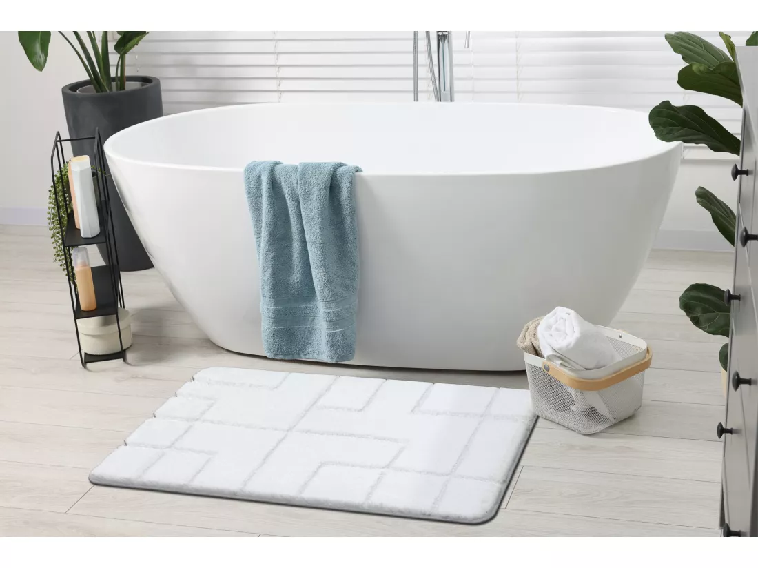 Tapis de salle de bain SUPREME LINES, lignes, antidérapant, doux - bl 50x80 cm