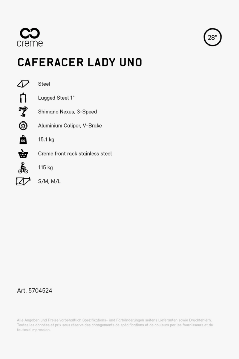 Creme Caferacer Uno 28 Damen Citybike 2024