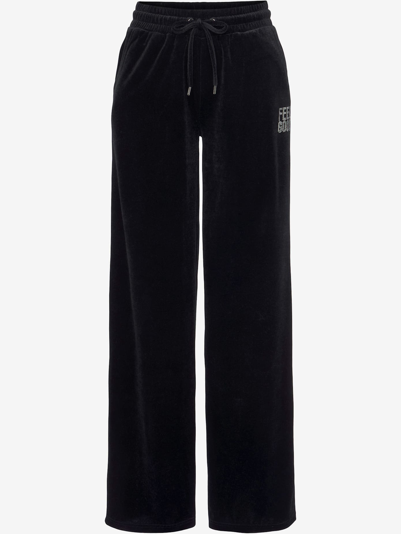 Pantalon en velours ras avec jambes larges