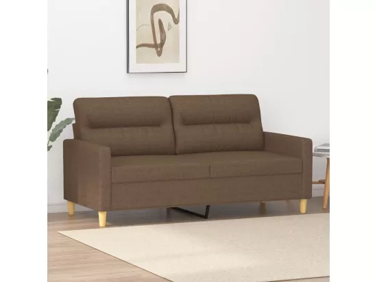 Canapé à 2 places Marron 140 cm Tissu