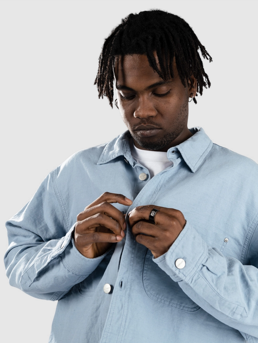Carhartt WIP Walter Jac Shirt misty sky rinsed
