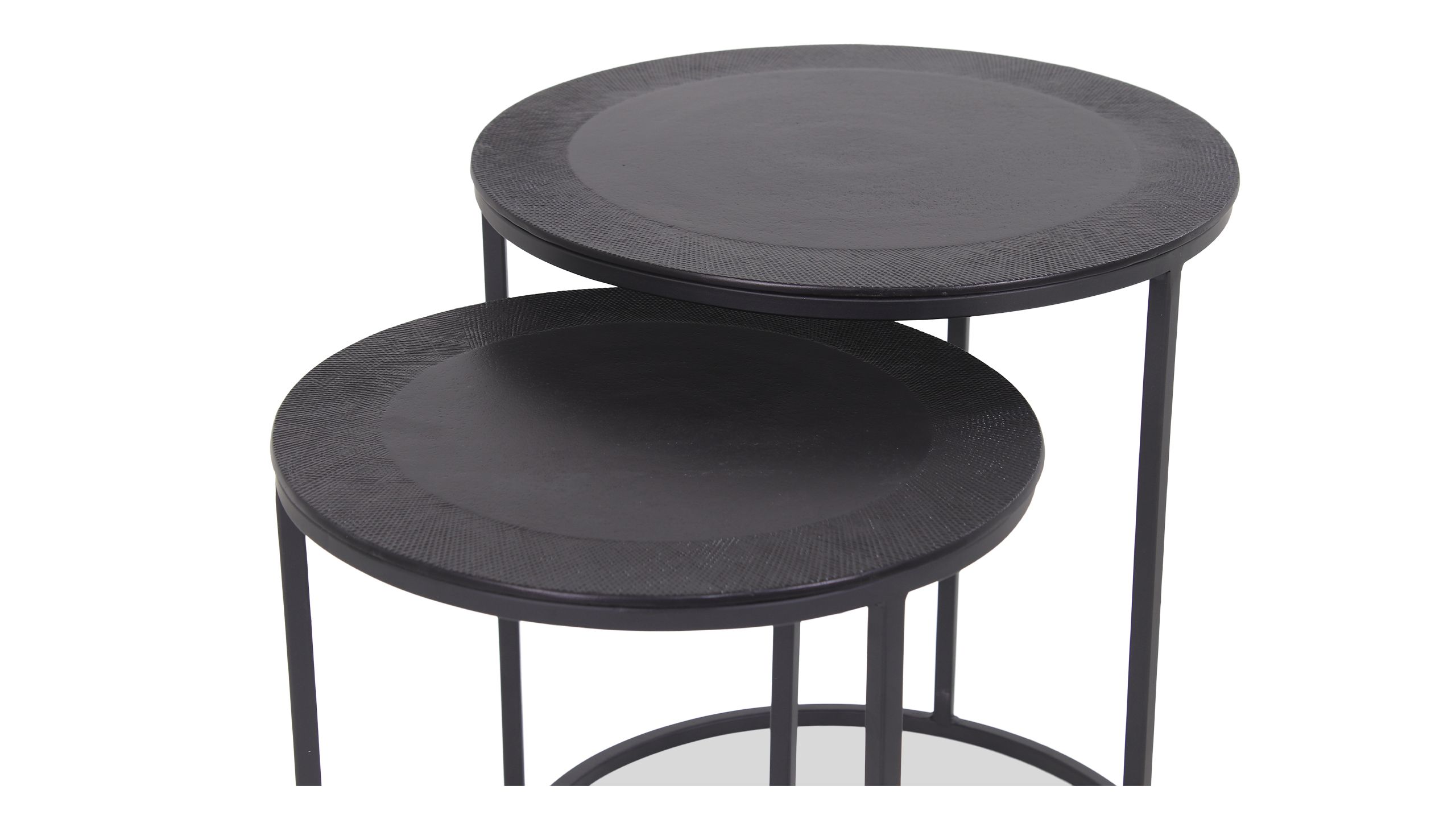 Salontafelset Zwart IV-52.025 Pair ⌀40  x H50 cm
