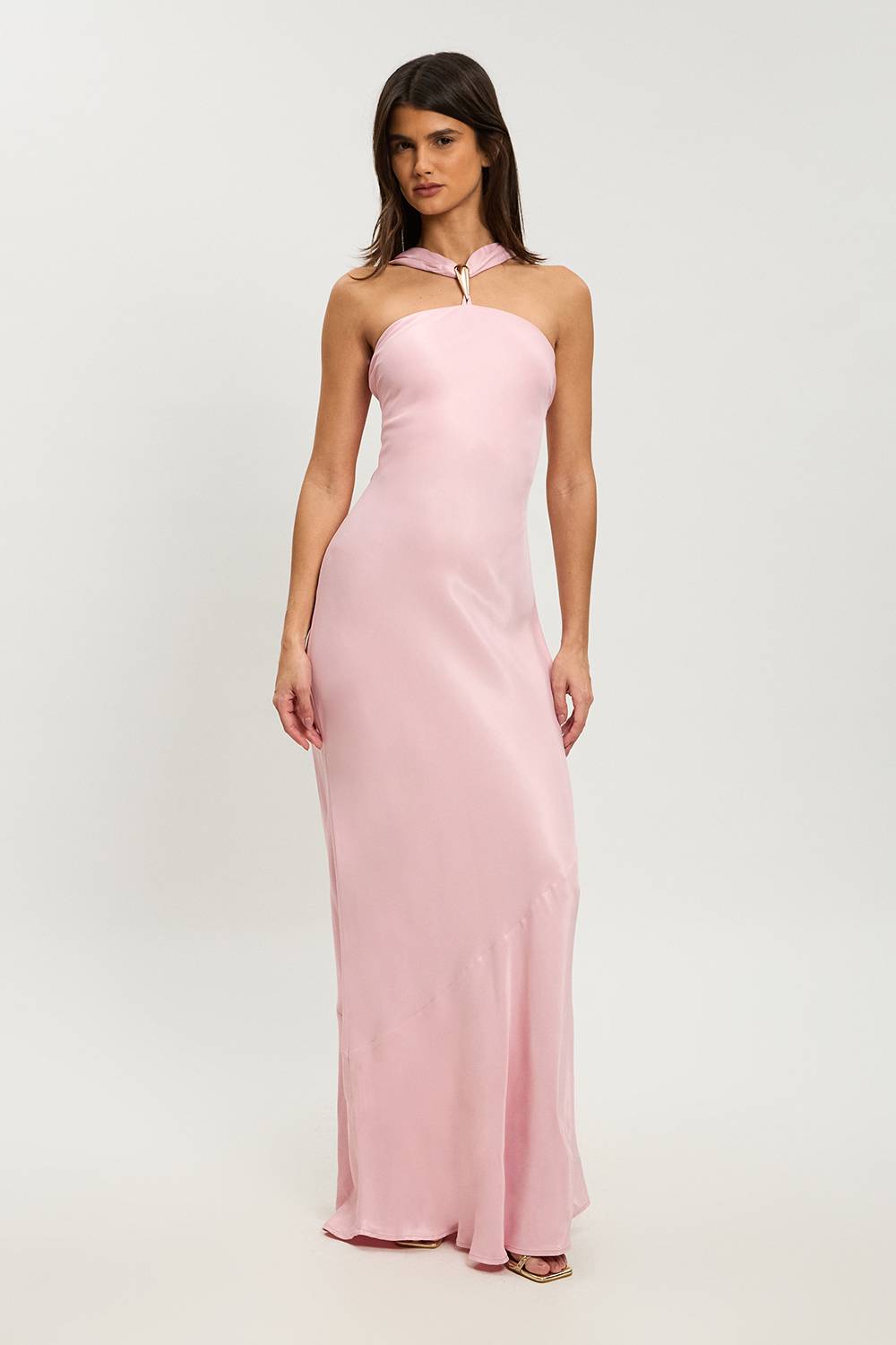 KarenMillen Robe Maxi Dos Nu En Viscose Satinée Petite