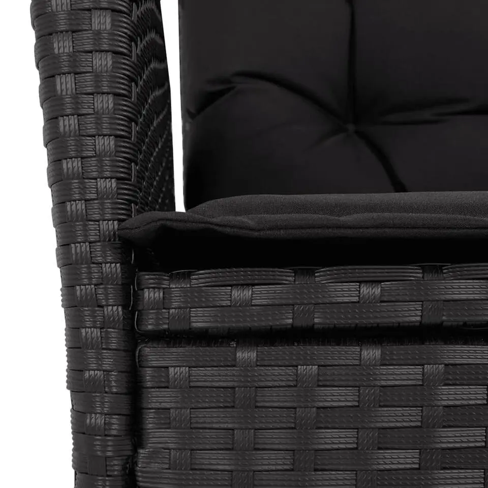 vidaXL - Verstelbare tuinstoelen met kussens - Zwart - Poly rattan - 2 stuks