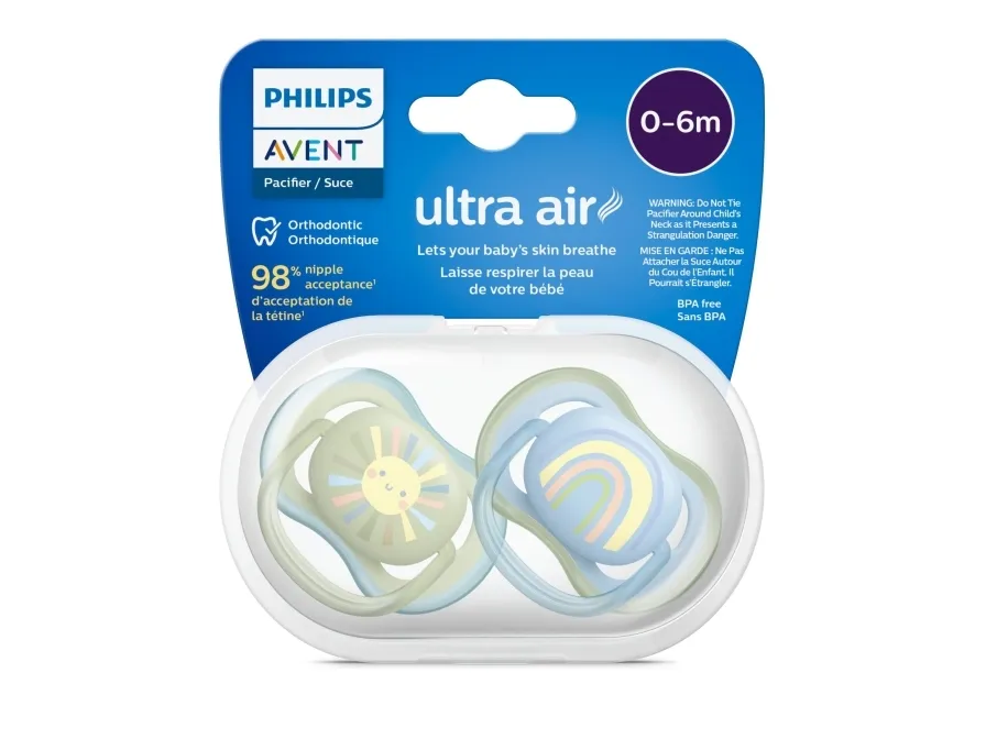 Philips AVENT ultra air SCF085/58 sut, Klassisk babysut, Ortodontisk, Silikone, Dreng/Pige, Tåler opvaskemaskine