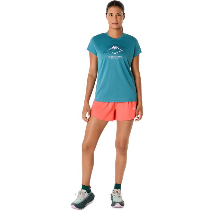 Asics Dame T-shirts Fujitrail Logo SS Top Blå