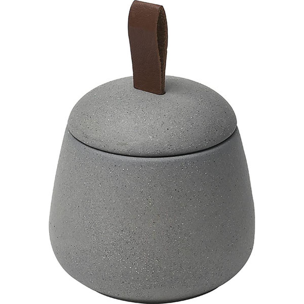 BOITE A COTONS MAT GRES GRIS