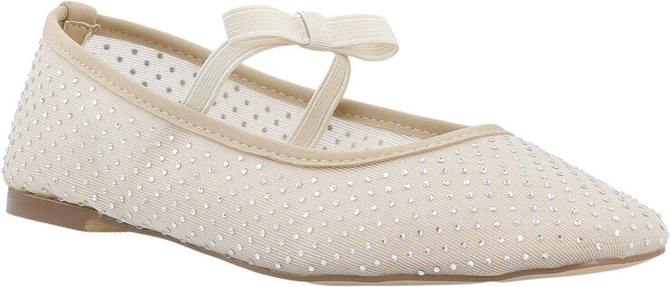 Bianco Fall Rhinestone Bow Ballerina #M Nude