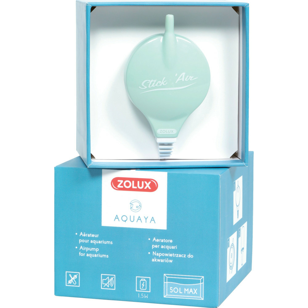 Bulleur aérateur 1.5w débit 18.6 l/h vert pour aquarium max 50 litres