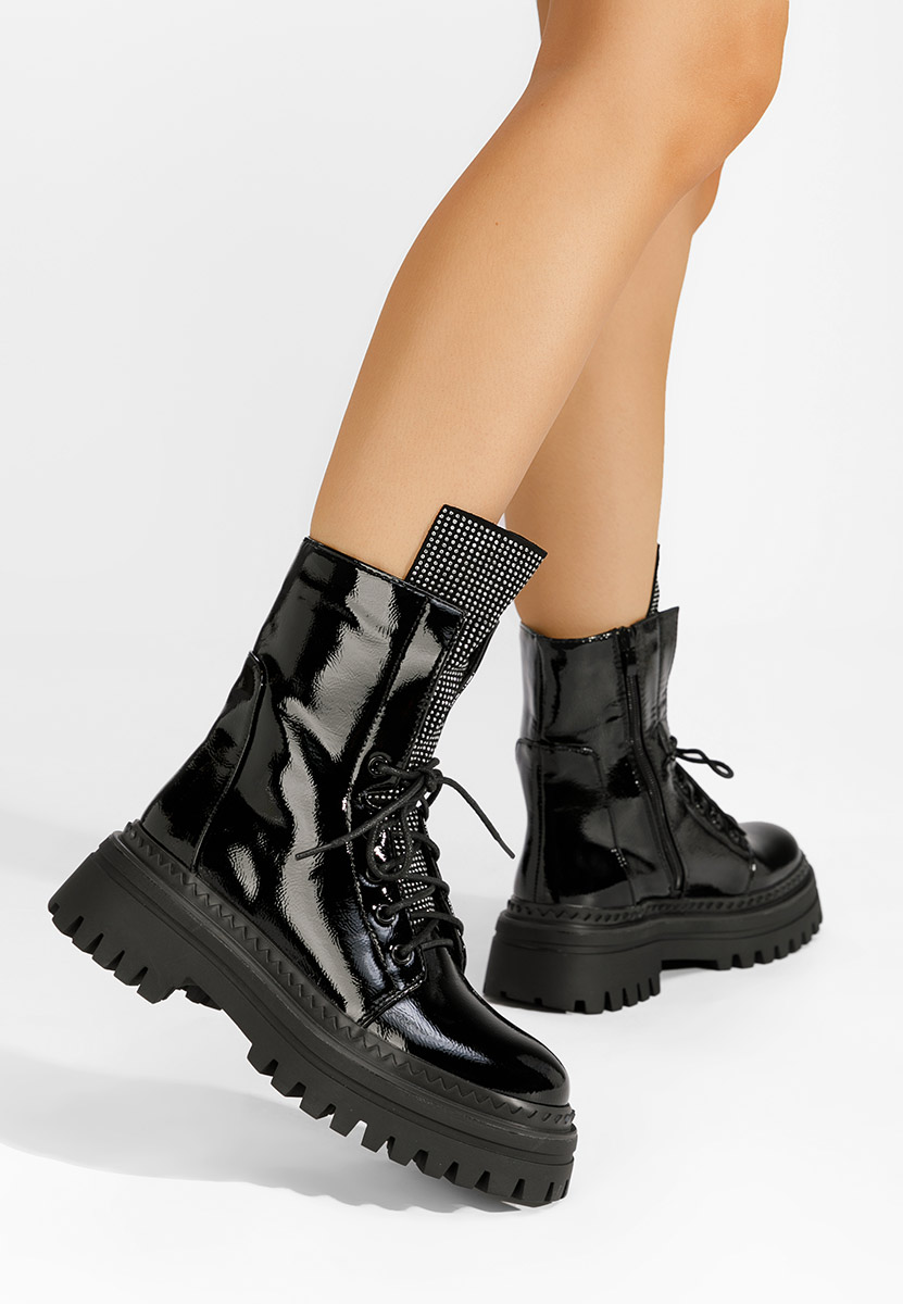 Bottines à lacets femme noirs Siennara