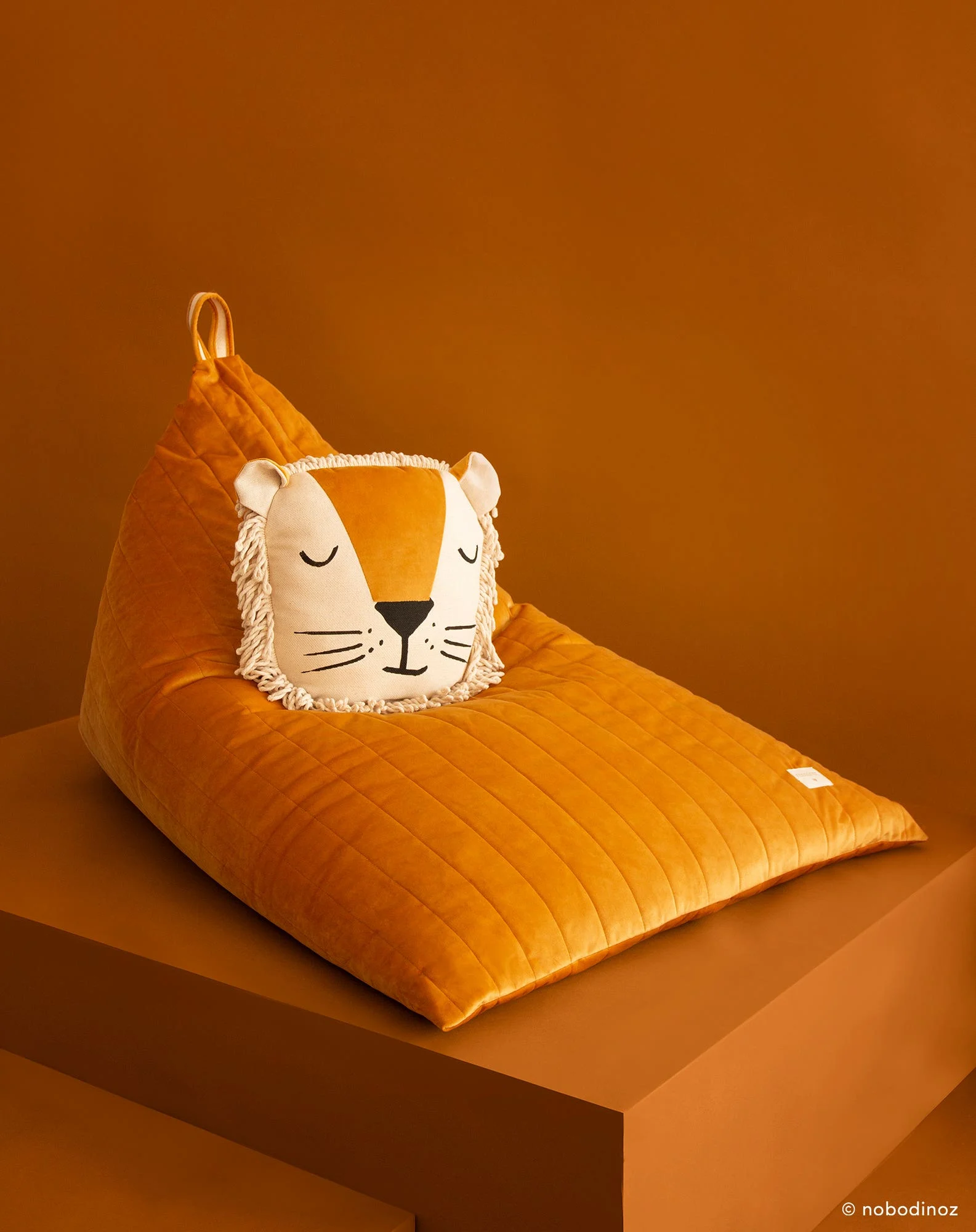Pouf essaouira - taille enfant - eco-velours | Jaune