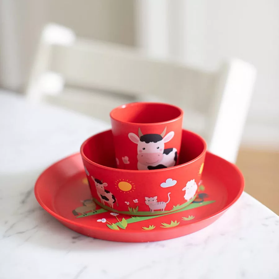 Koziol Kindergeschirrset 3er Set rot