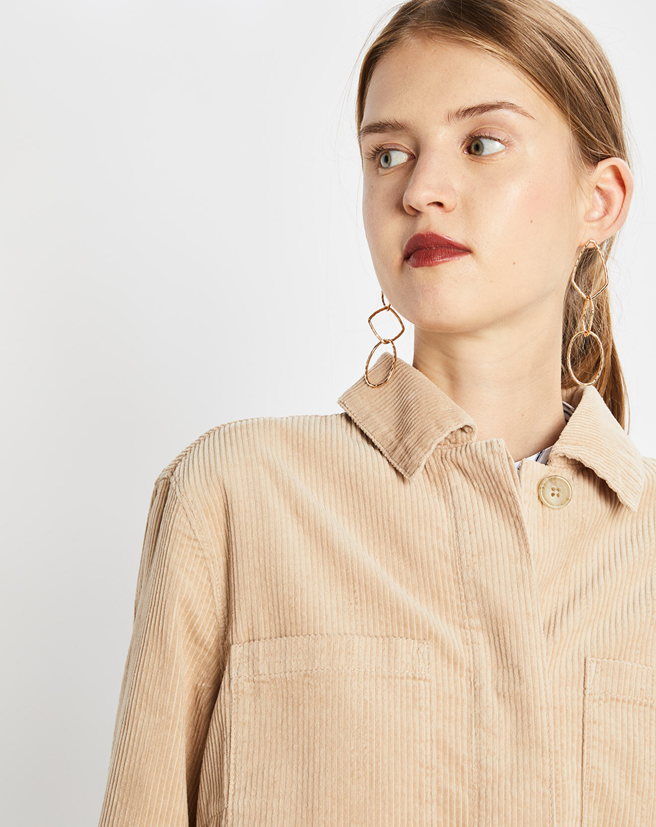 Marc O'Polo Veste courtes en Velours côtelé beige