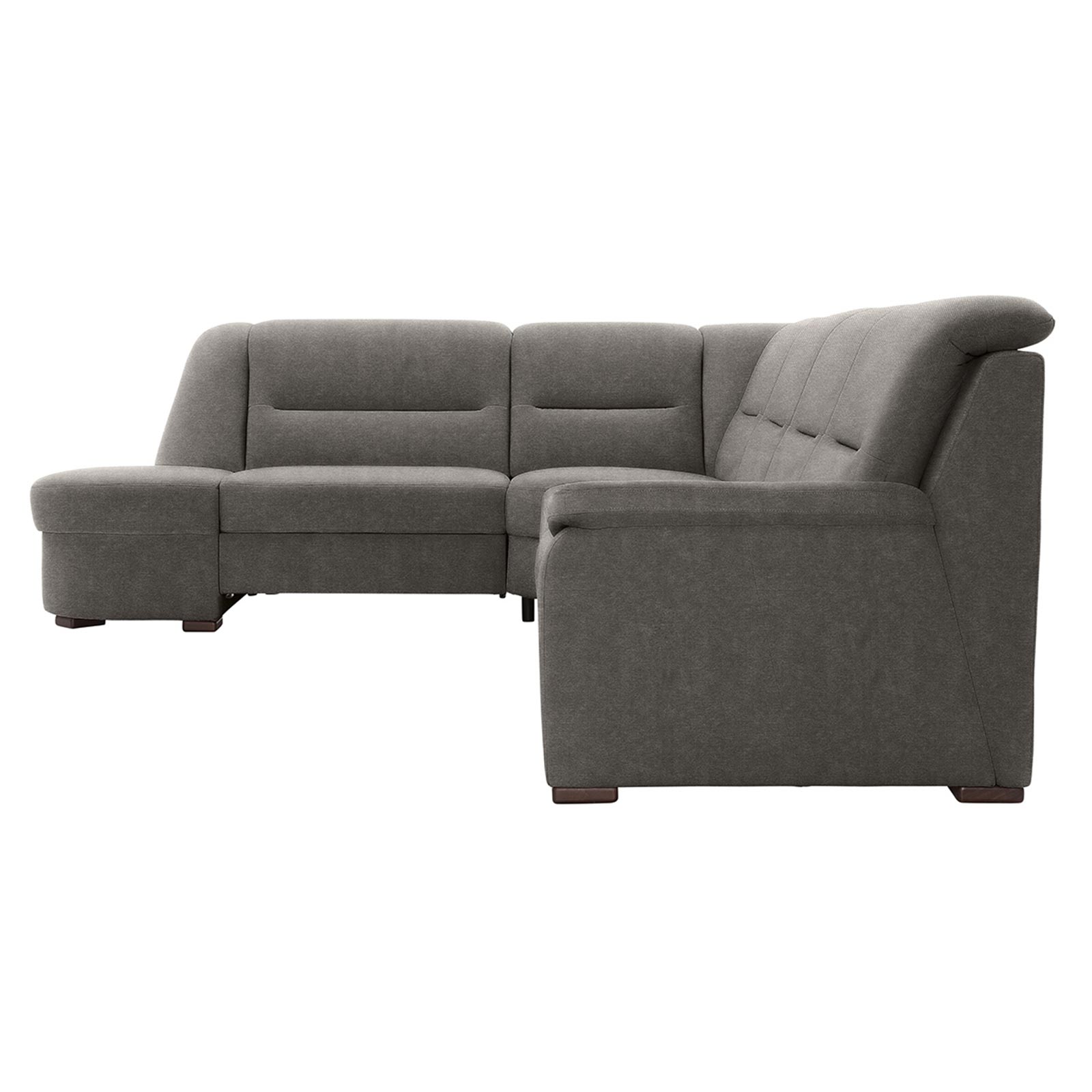 polsterpower Ecksofa - Belle grey - Basismodell - Ottomane links